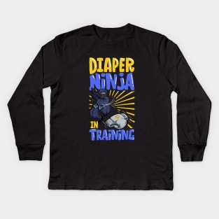 Diaper Ninja - diaper changer Kids Long Sleeve T-Shirt